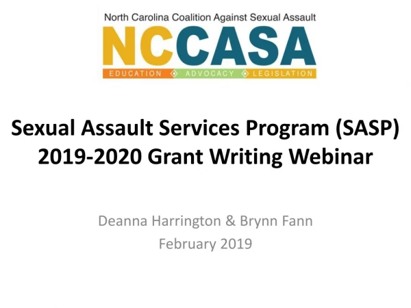 Sexual Assault Services Program (SASP) 2019-2020 Grant Writing Webinar
