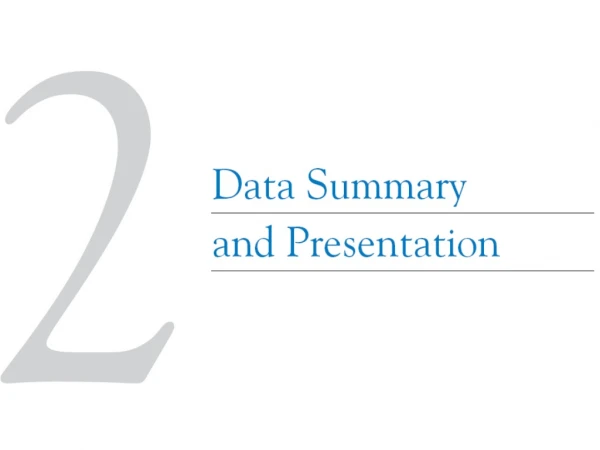 2-1 	Data Summary and Display