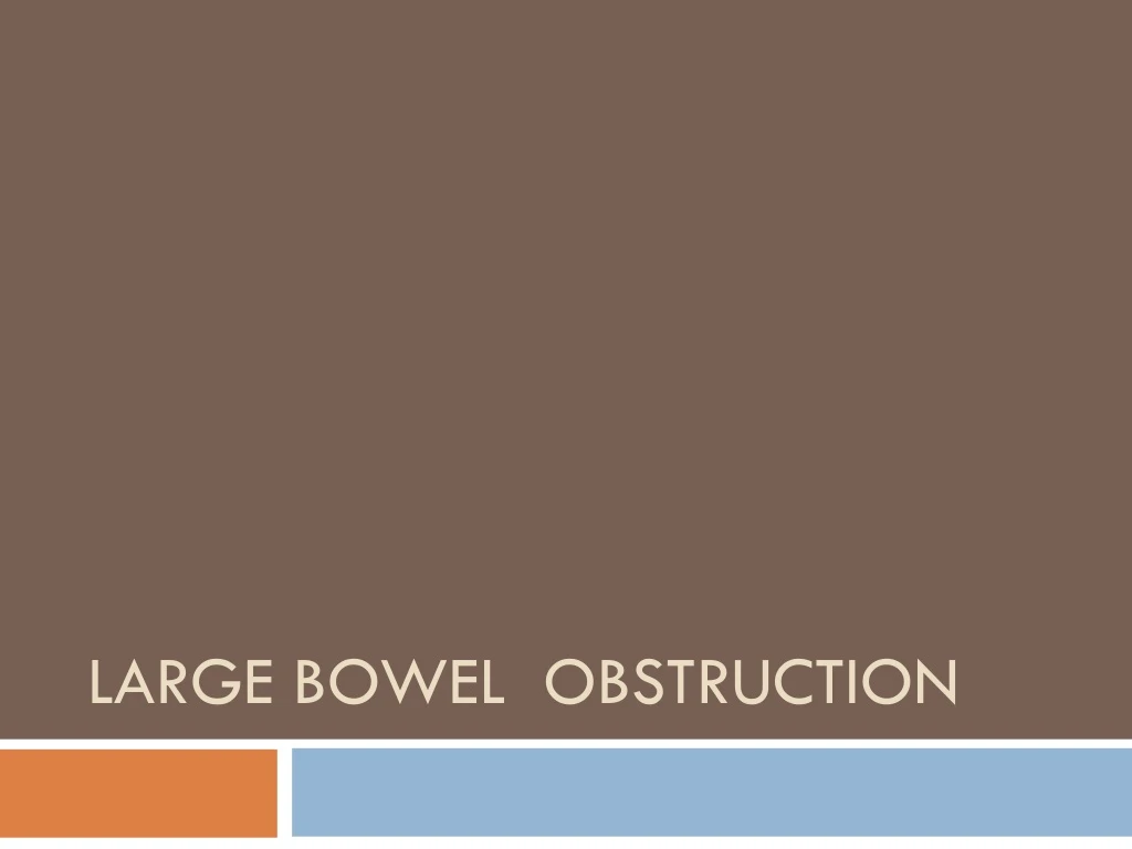 large bowel obstruction