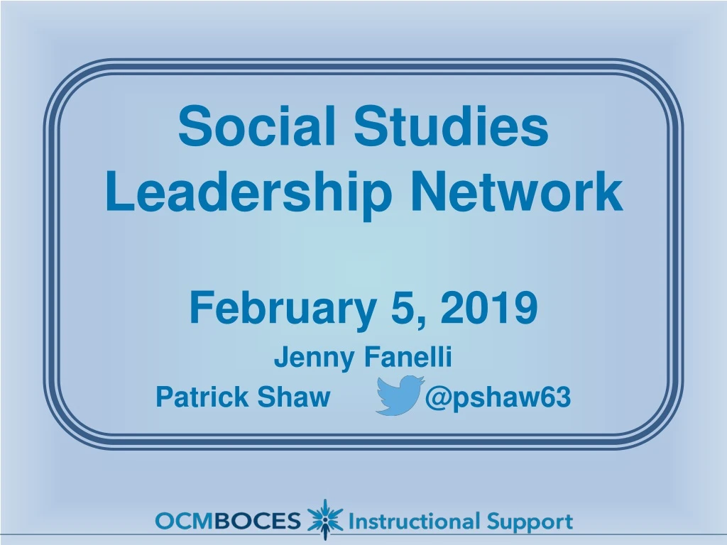 social studies leadership network