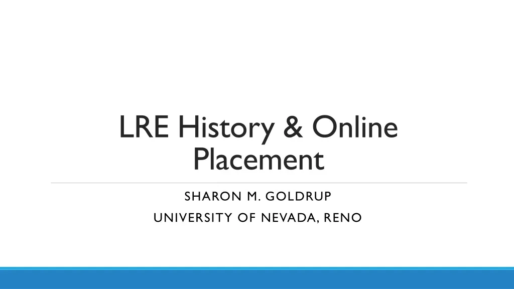 lre history online placement