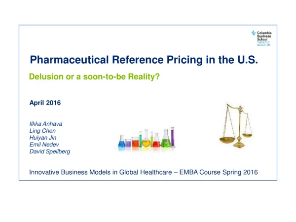 Pharmaceutical Reference Pricing in the U.S.