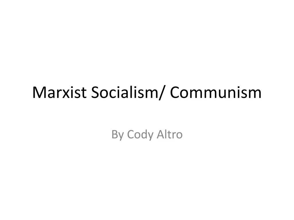 marxist socialism communism