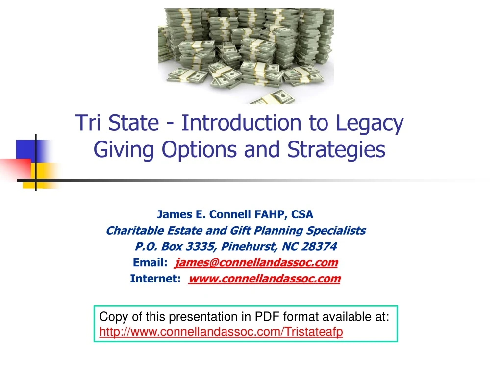 tri state introduction to legacy giving options and strategies