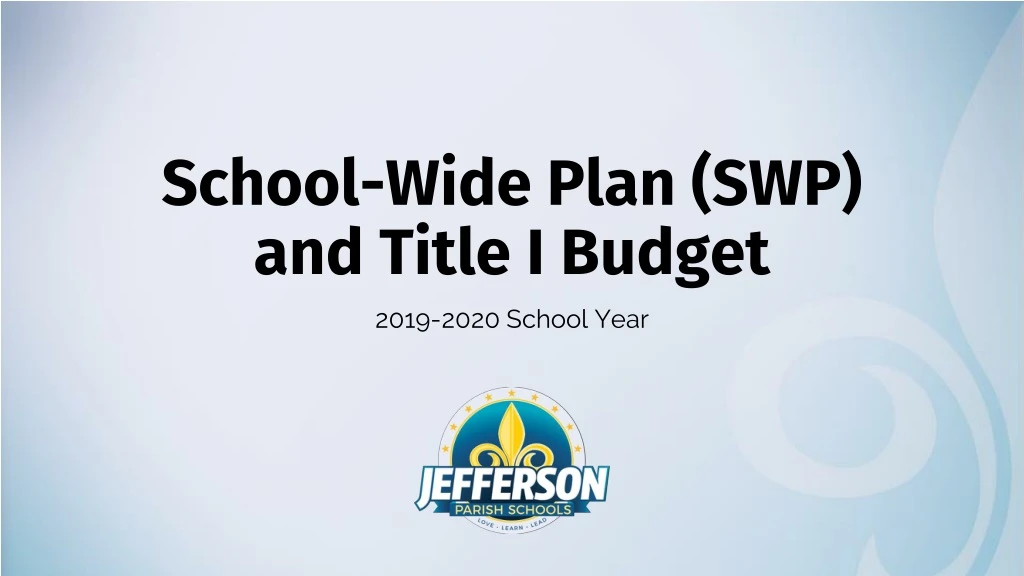 school wide plan swp and title i budget
