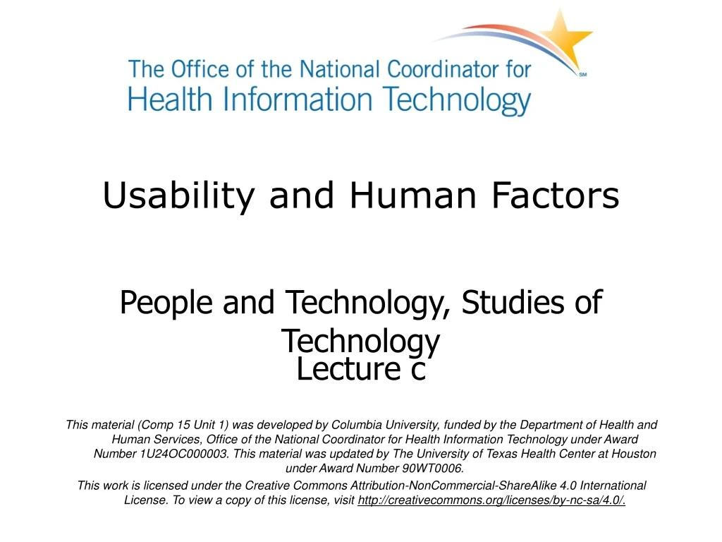 usability and human factors