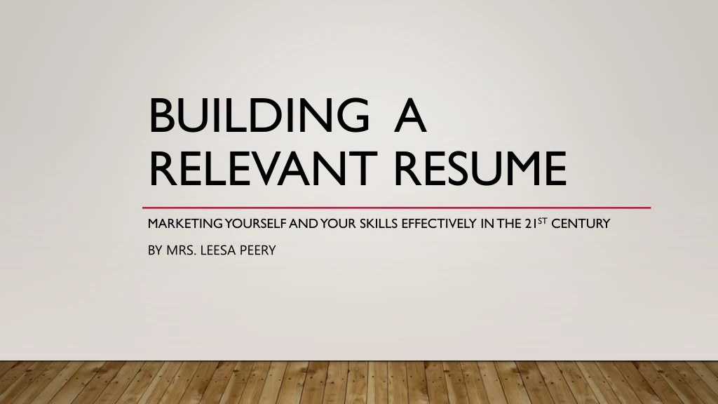 building a relevant resume