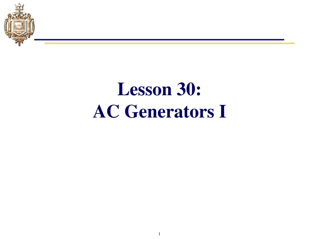 lesson 30 ac generators i