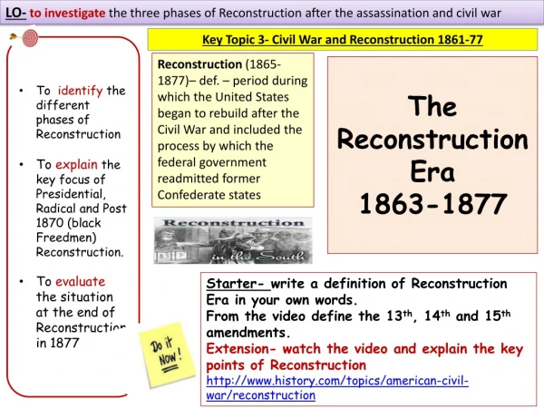 The Reconstruction Era 1863-1877