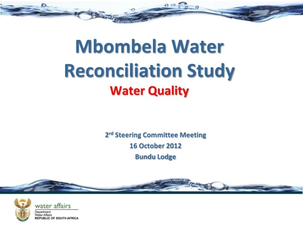 Mbombela Water Reconciliation Study Water Quality