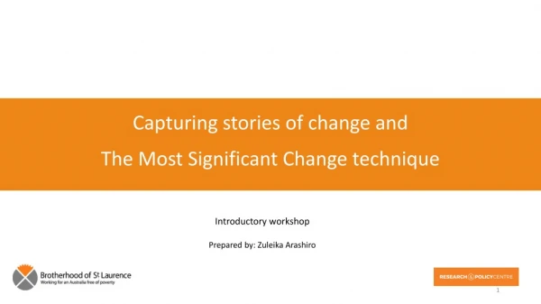 Capturing stories of change and The Most Significant Change technique