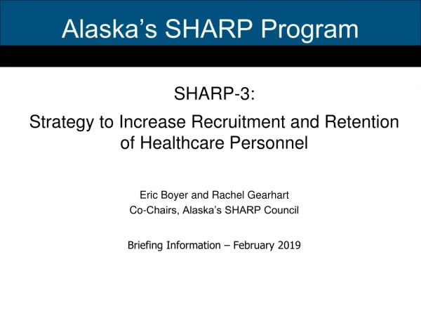Alaska’s SHARP Program