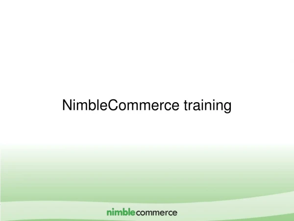 NimbleCommerce training