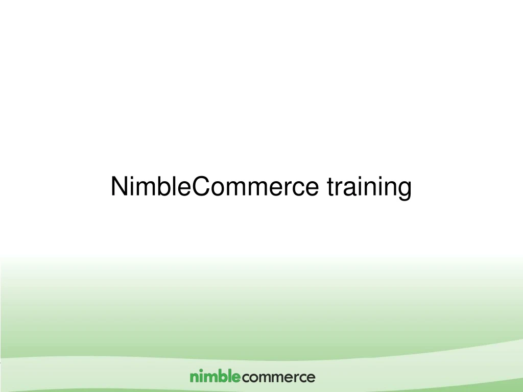 nimblecommerce training