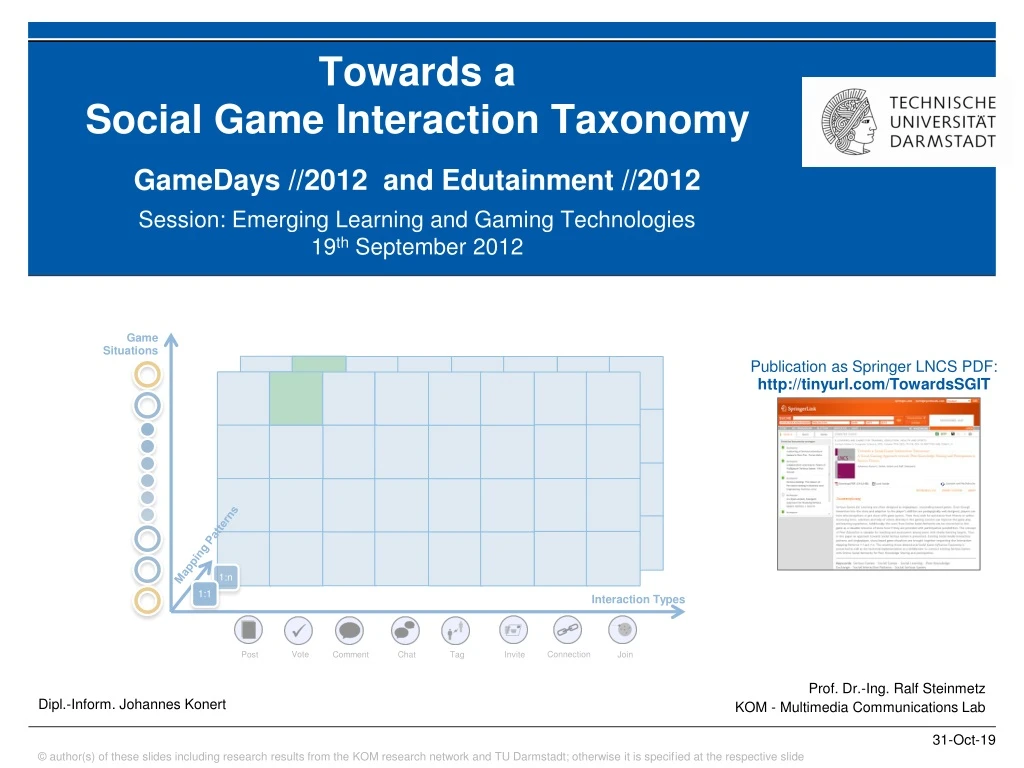 towards a social game interaction taxonomy