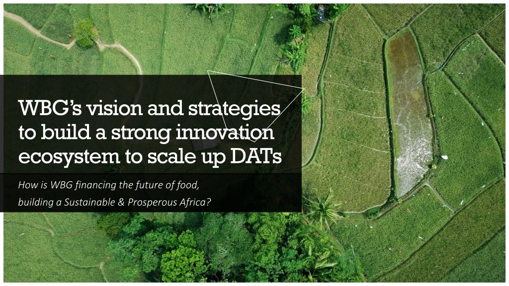 wbg s vision and strategies to build a strong innovation ecosystem to scale up dats
