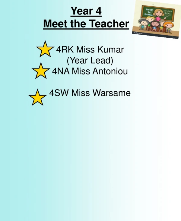 Year 4 Meet the Teacher