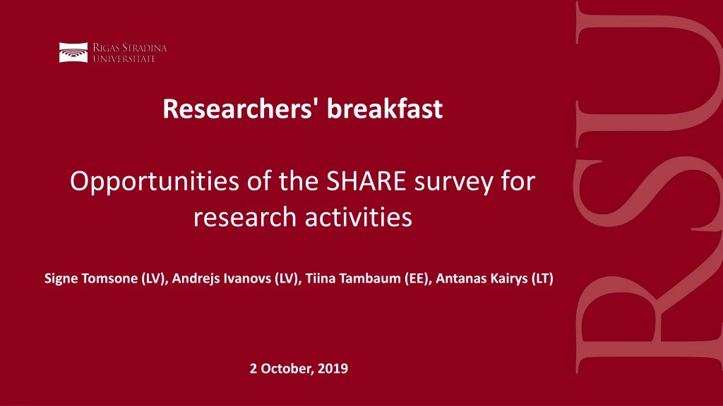 researchers breakfast opportunities of the share