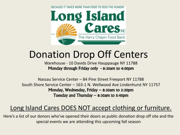 Donation Drop Off Centers
