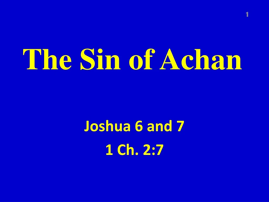 the sin of achan