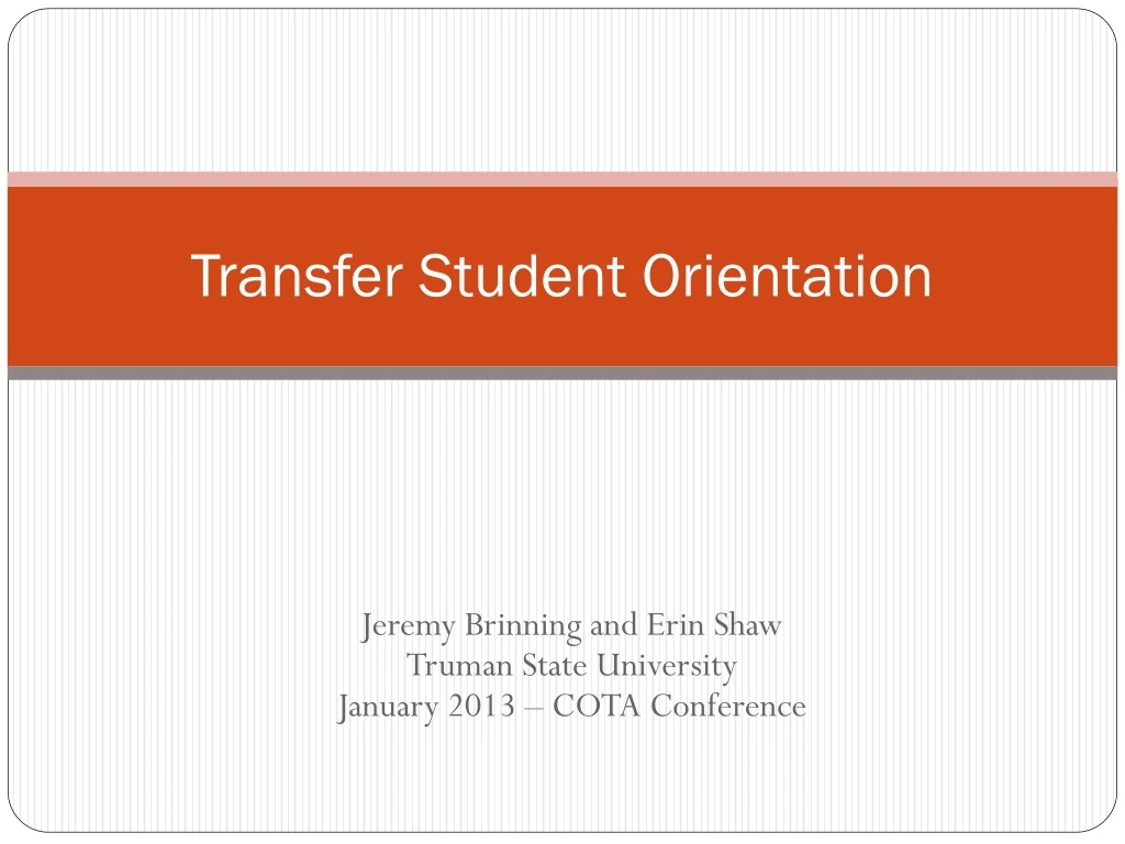 transfer student orientation