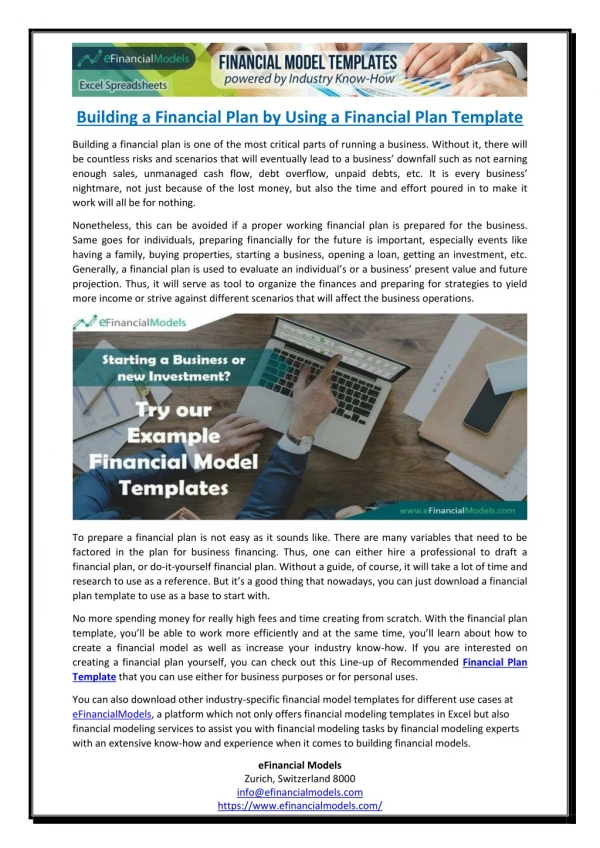 building a financial plan by using a financial