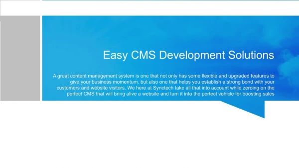 Enterprise content management - CMS developer