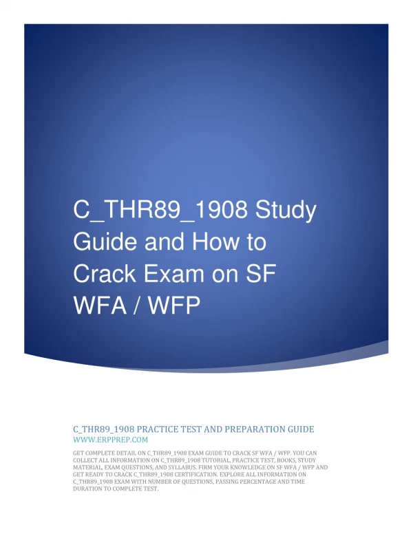 C_THR89_1908 Study Guide and How to Crack Exam on SF WFA / WFP