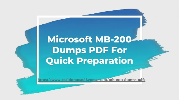 100% Pure Microsoft MB-200 Dumps PDF For Exam