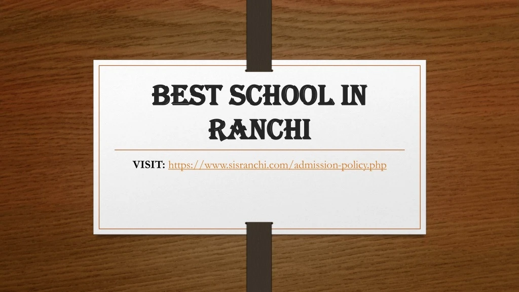 best school in ranchi