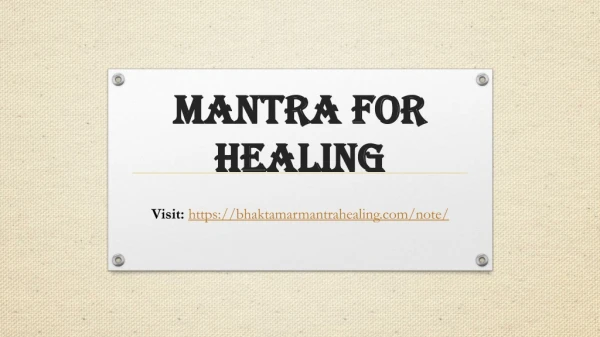 mantra for healing