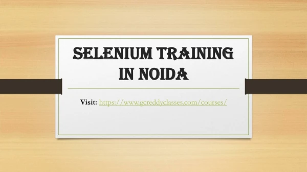 selenium training in noida
