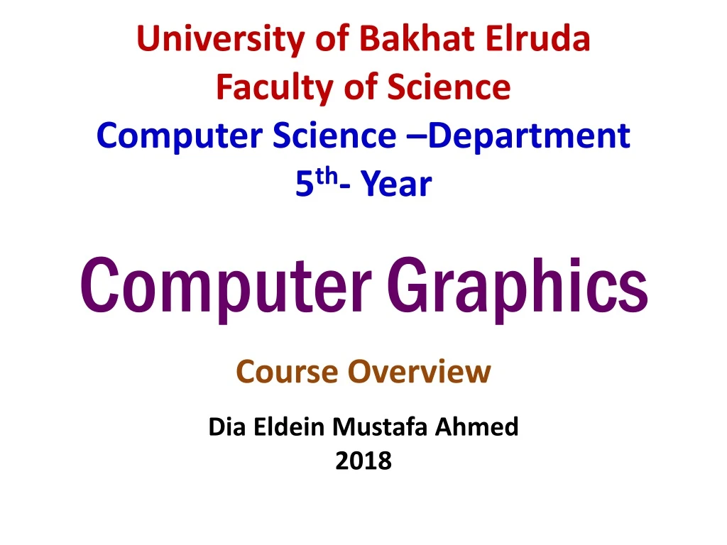 university of bakhat elruda faculty of science computer science department 5 th year