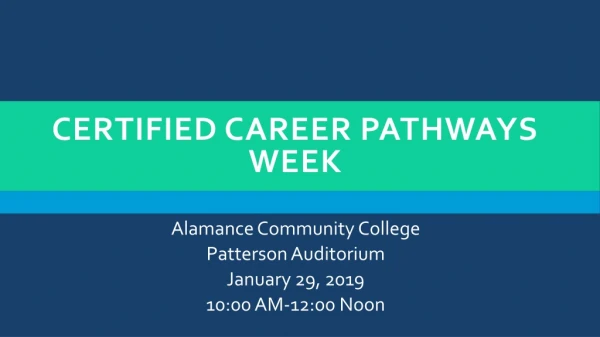 Certified Career pathways Week
