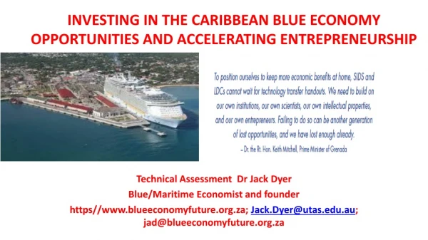 INVESTING IN THE CARIBBEAN BLUE ECONOMY OPPORTUNITIES AND ACCELERATING ENTREPRENEURSHIP