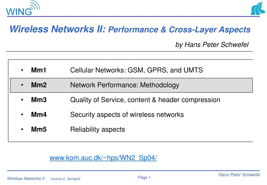 wireless networks ii performance cross layer aspects