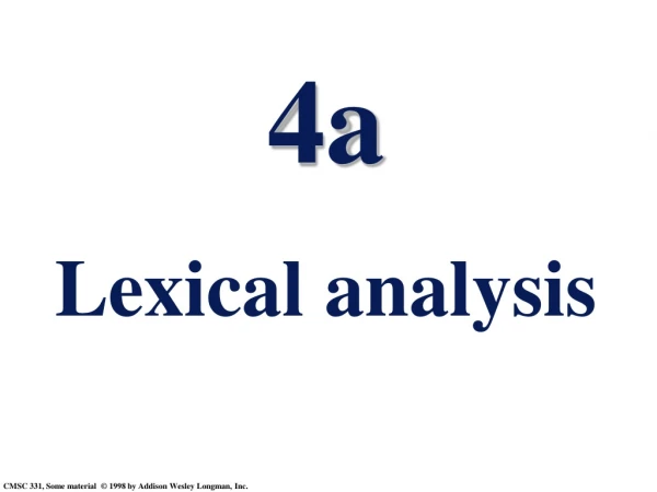 4a Lexical analysis