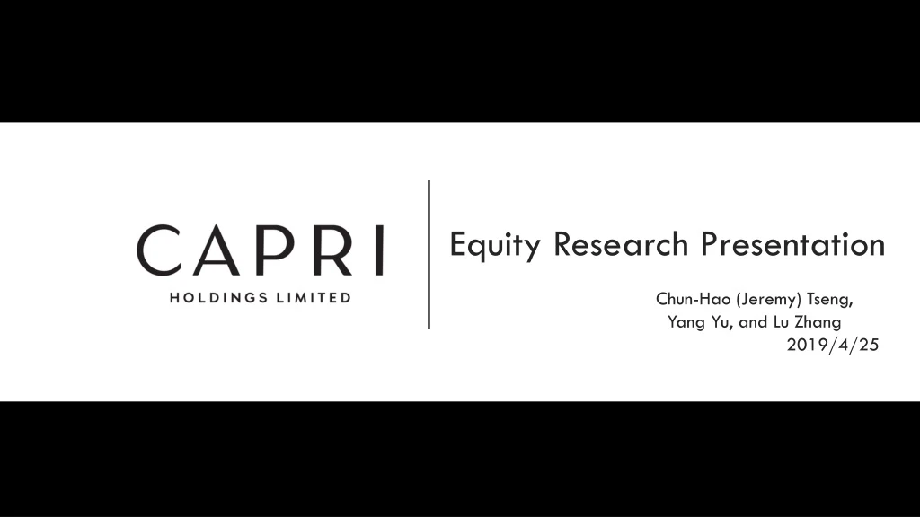 equity research presentation