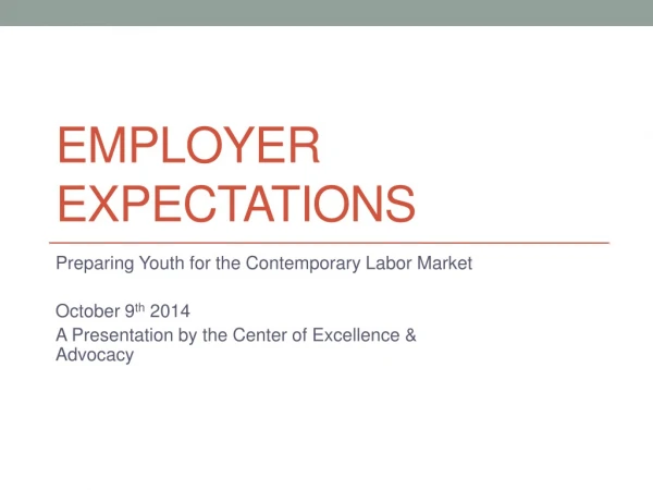 Employer Expectations