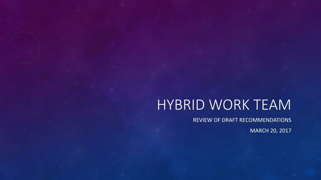 hybrid work team