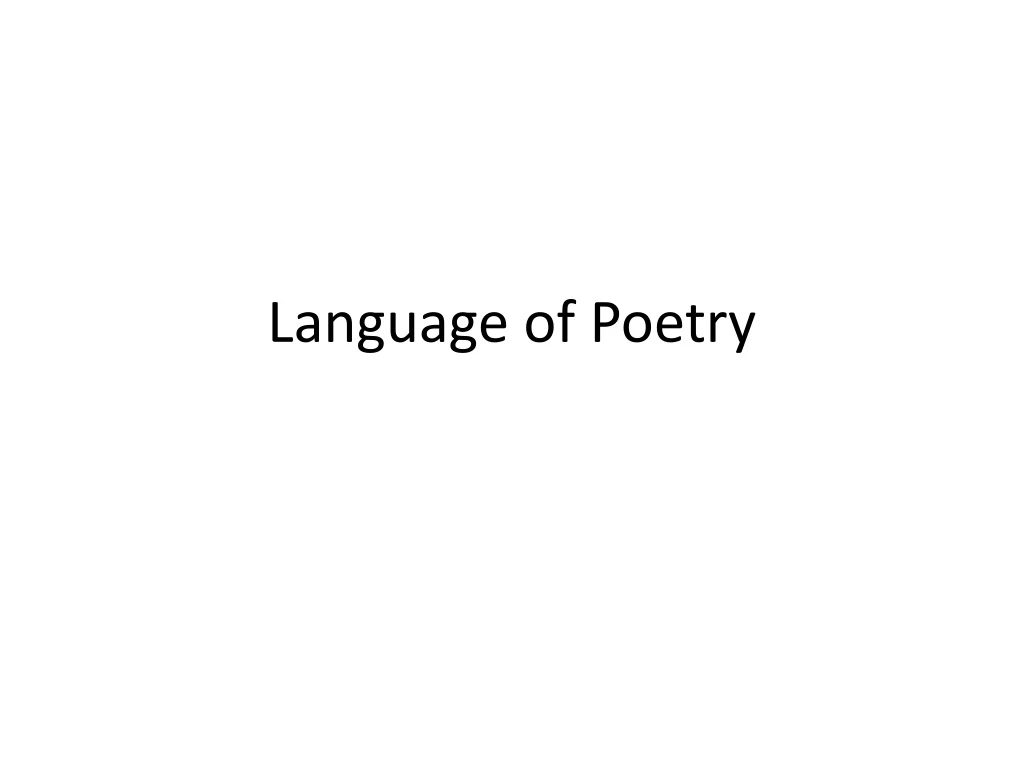 language of poetry