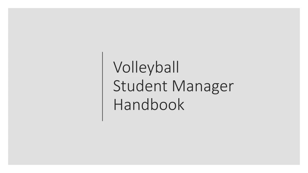 volleyball student manager handbook