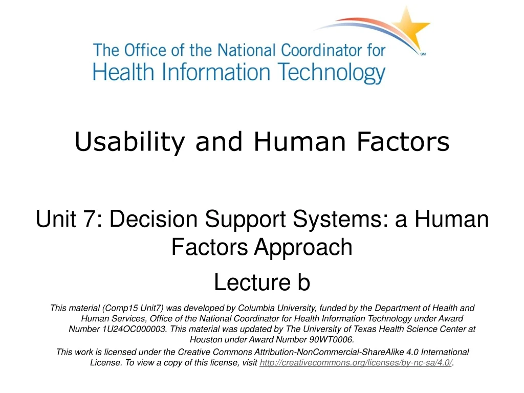 usability and human factors