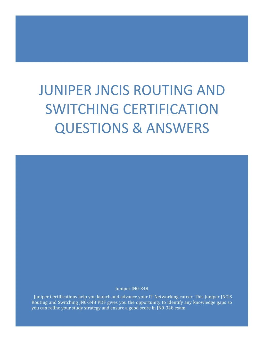juniper jncis routing and switching certification
