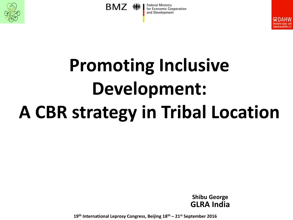 promoting inclusive development a cbr strategy in tribal location