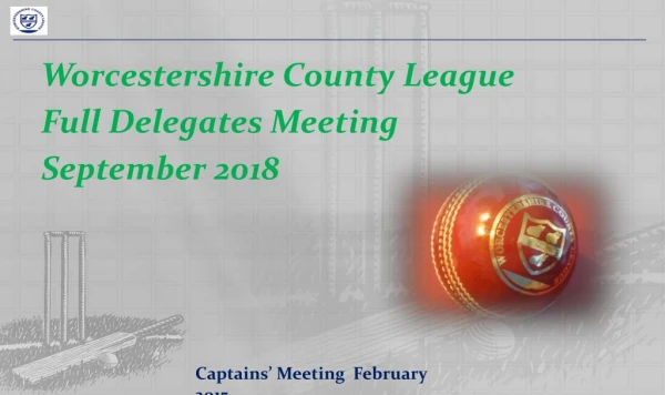Worcestershire County League Full Delegates Meeting September 2018