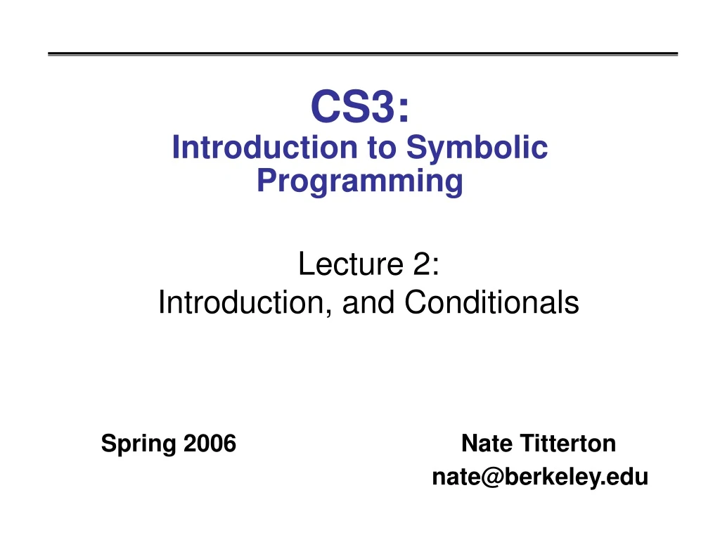 cs3 introduction to symbolic programming