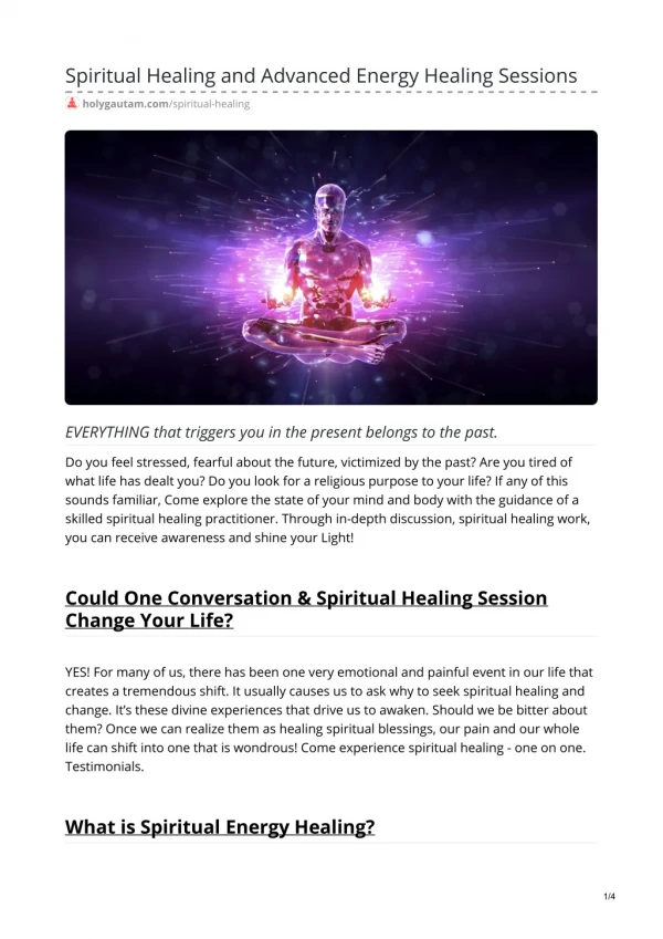 Spiritual Healing and Advanced Energy Healing Sessions