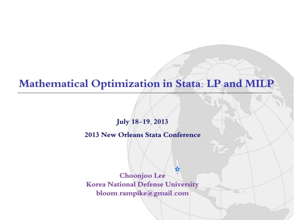 July 18-19, 2013 2013 New Orleans Stata Conference