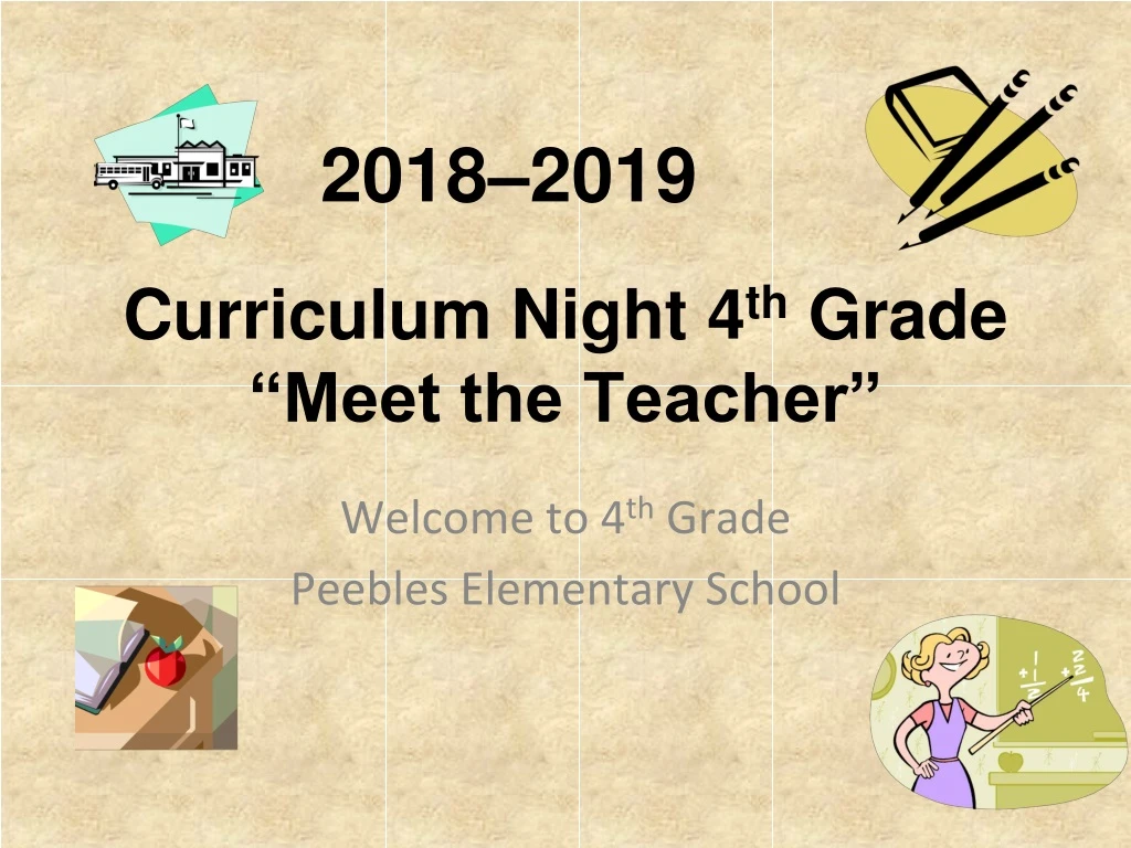 curriculum night 4 th grade meet the teacher